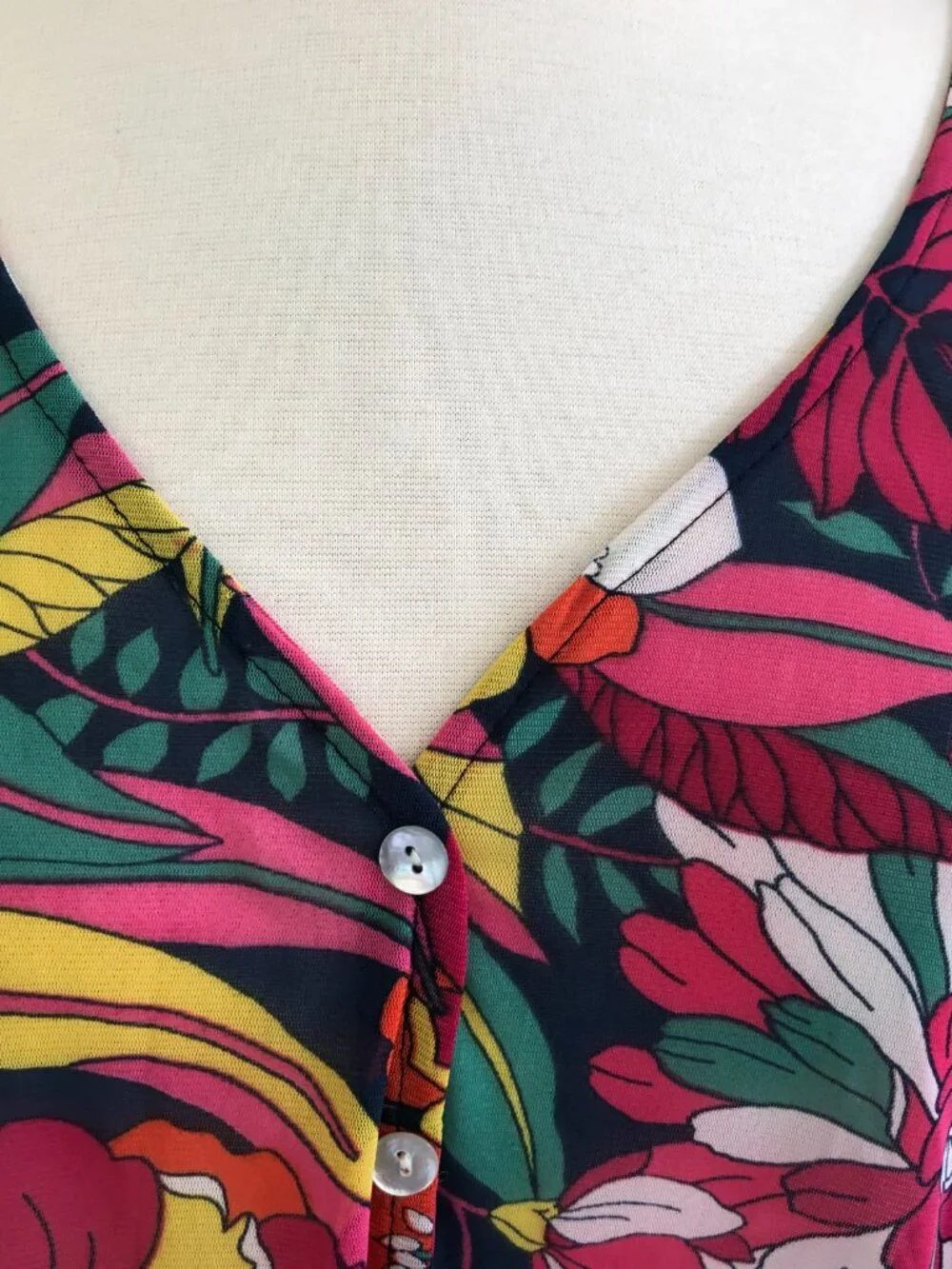 Cha Cha Vente 2X Poncho Boxy Top Boho Pink Floral - Picture 3 of 7